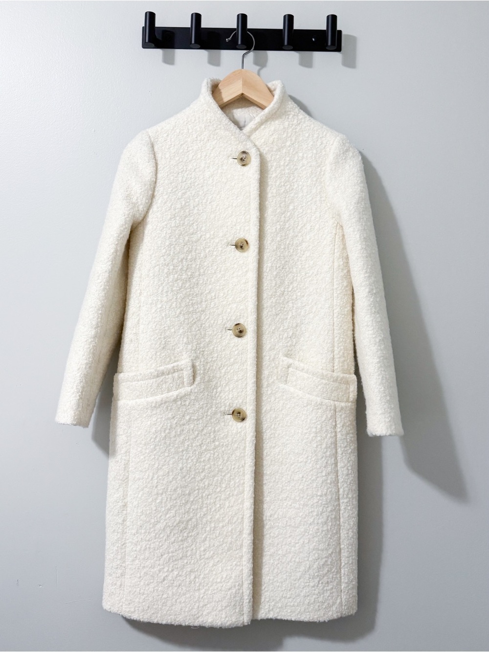 J. Crew Cream Coat Petite XXS